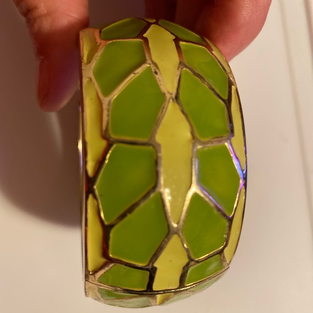 Green and Yellow Clamper Bracelet